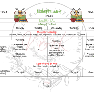 Grade 2 English FAL Planning and Activities Term 4 2023
