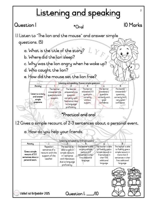 Grade 2 English First Additional Language Formal Assessment Task - Term 2 2025 - Image 2