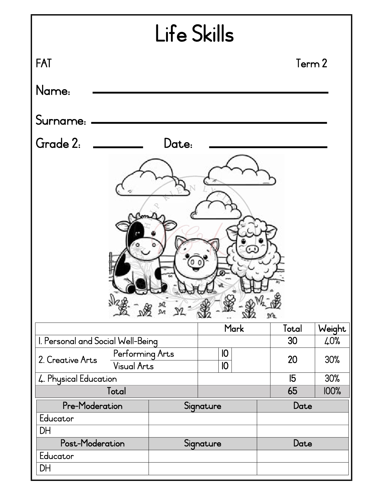Grade 2 Life Skills Formal Assessment Task - Term 2 2025