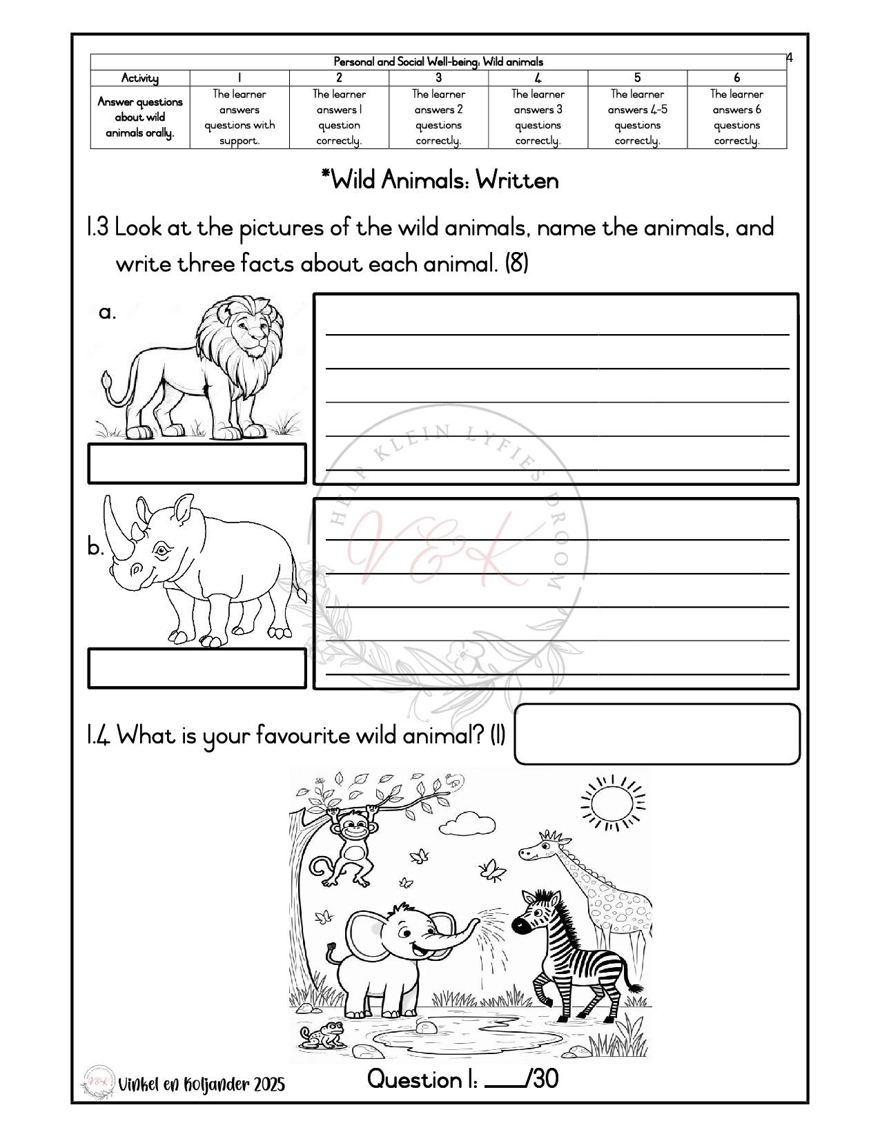 Grade 2 Life Skills Formal Assessment Task - Term 2 2025 - Image 2