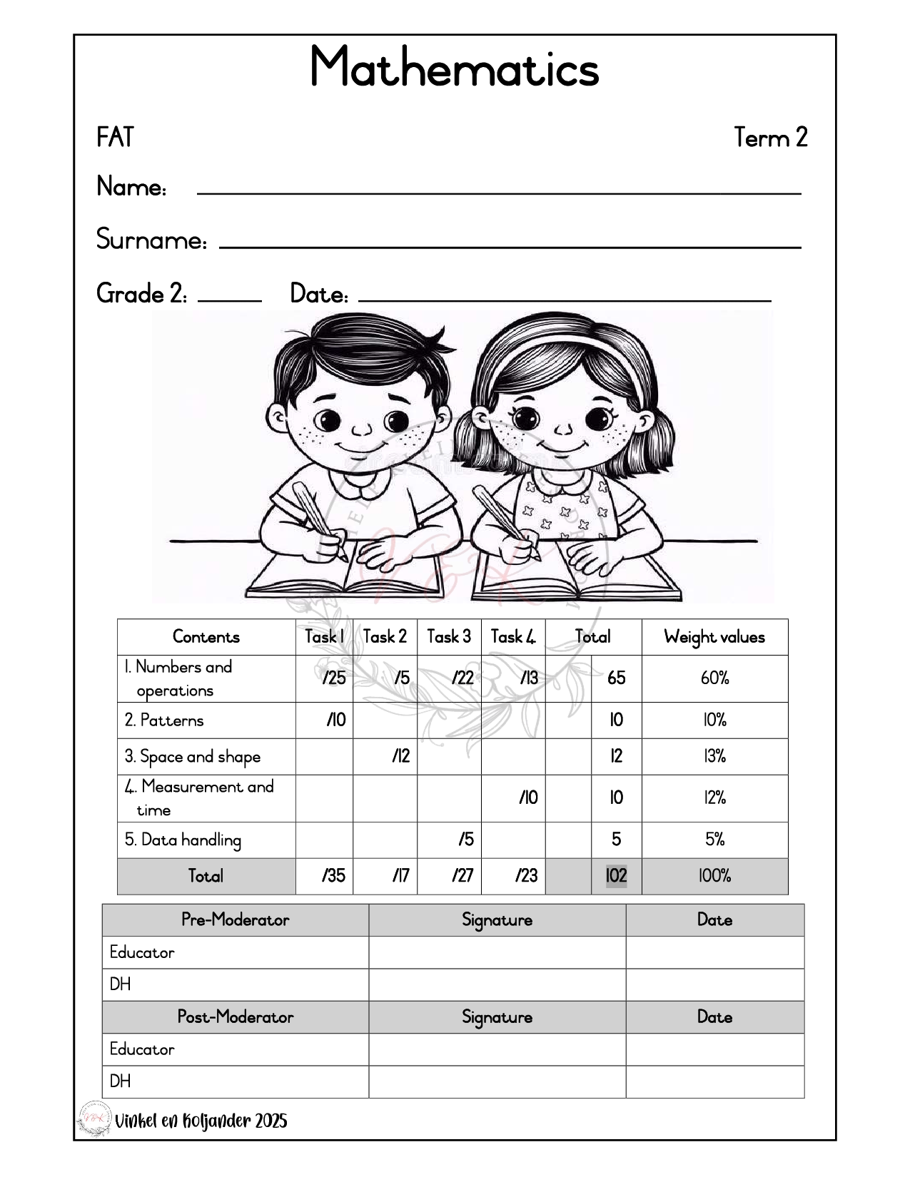 Grade 2 Mathematics Formal Assessment Task – Term 2 2025 - Vinkel ...