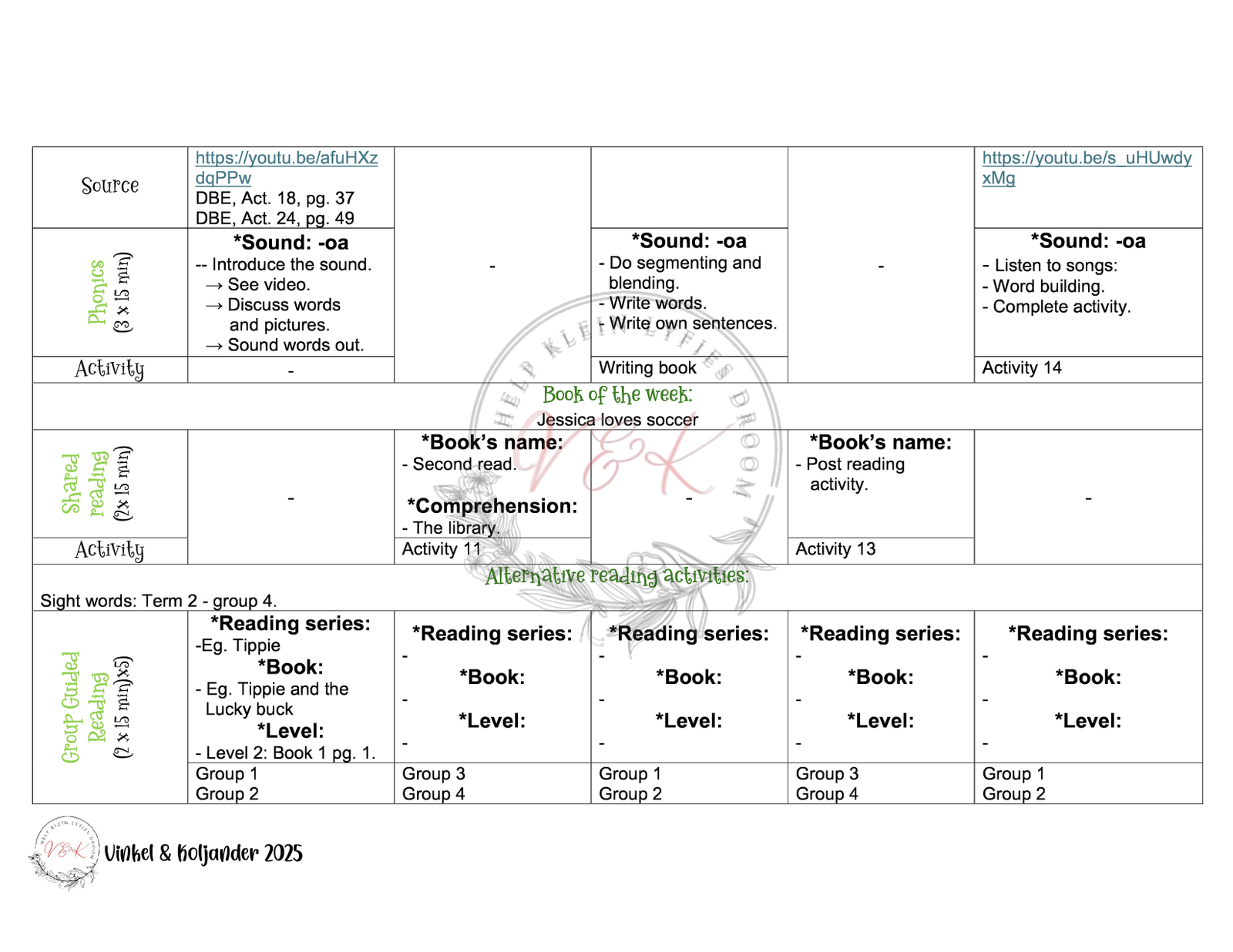 Grade 3 English First Additional Language Lesson Plan Package - Term 2 2025 - Image 2