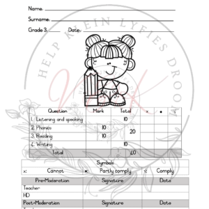 Grade 3 English First Additional Baseline Assessment Term 1 2025
