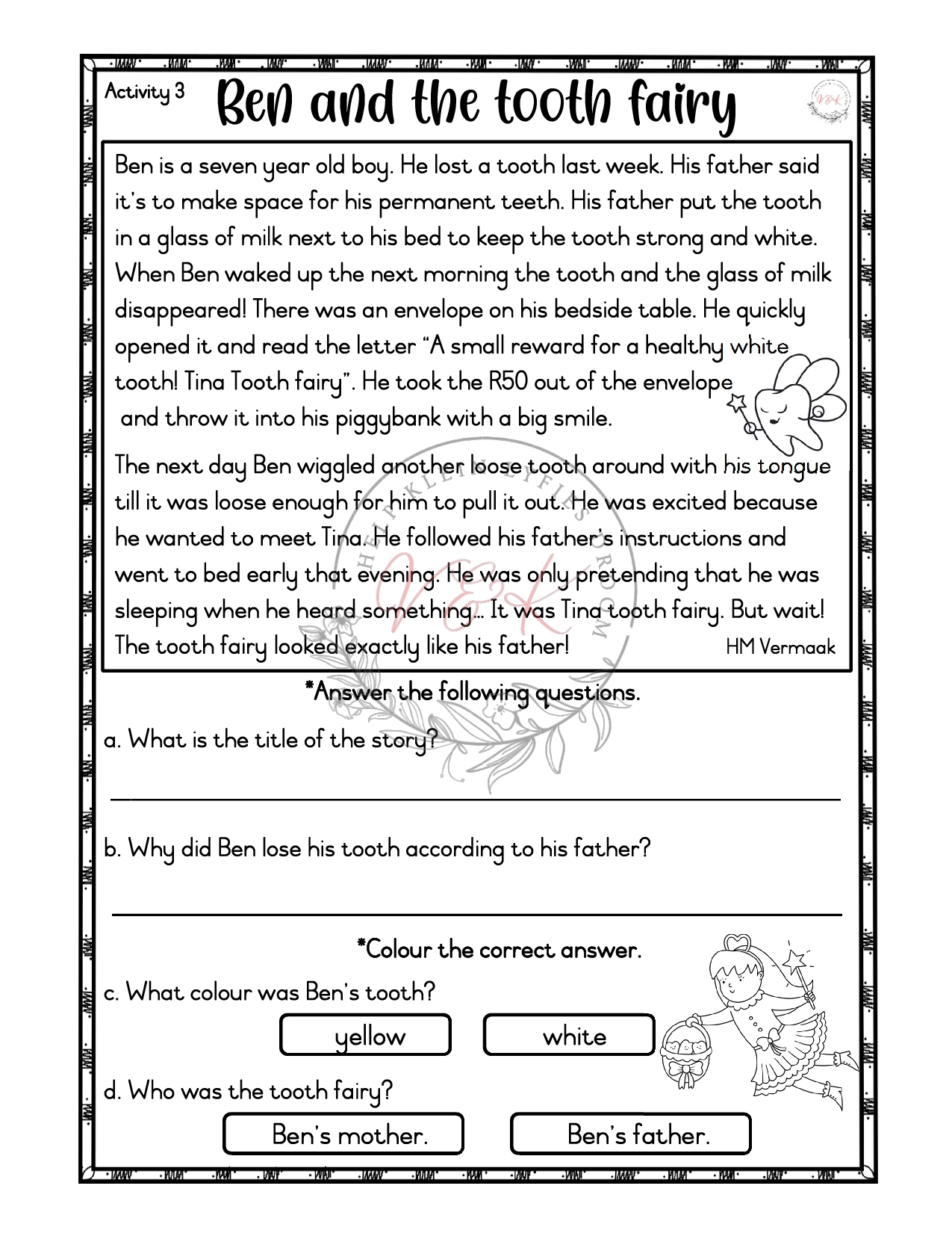 Grade 3 English First Additional Language Term 1 Comprehension Worksheets - Image 3