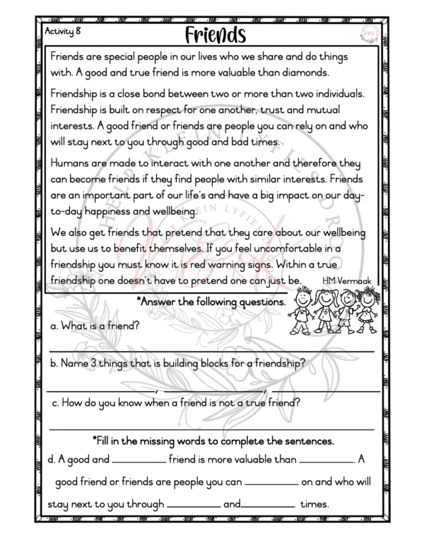Grade 3 English First Additional Language Term 1 Comprehension Worksheets - Image 2