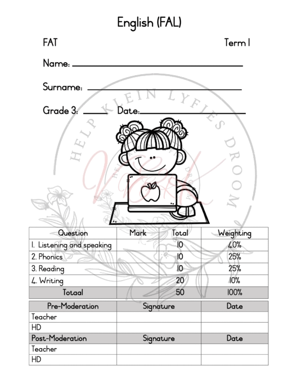 Grade 3 English First Additional Language Assessment Term 1 2025