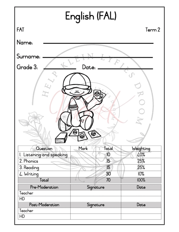 Graad 3 Formele Assesserings Take Pakket - Kwartaal 2 2025