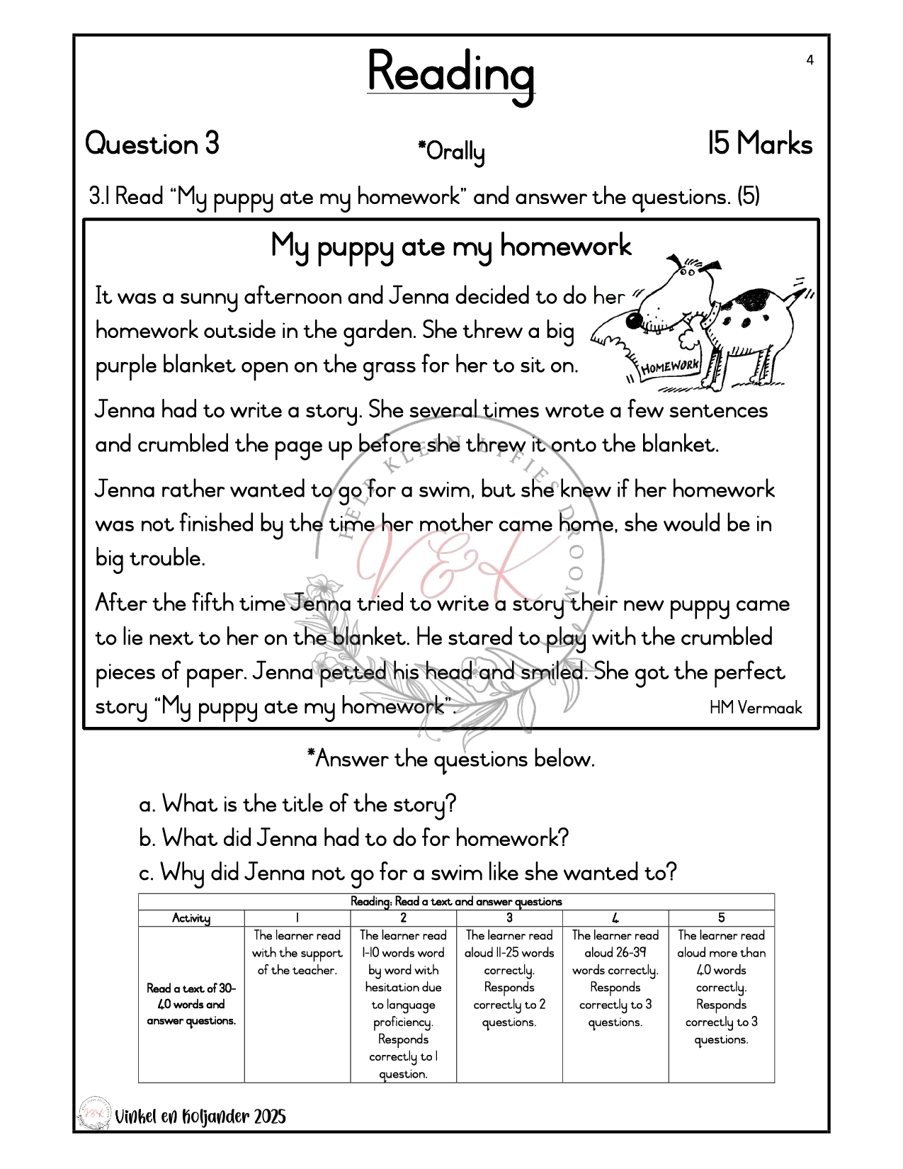 Grade 3 English First Additional Language Formal Assessment Task - Term 2 2025 - Image 3