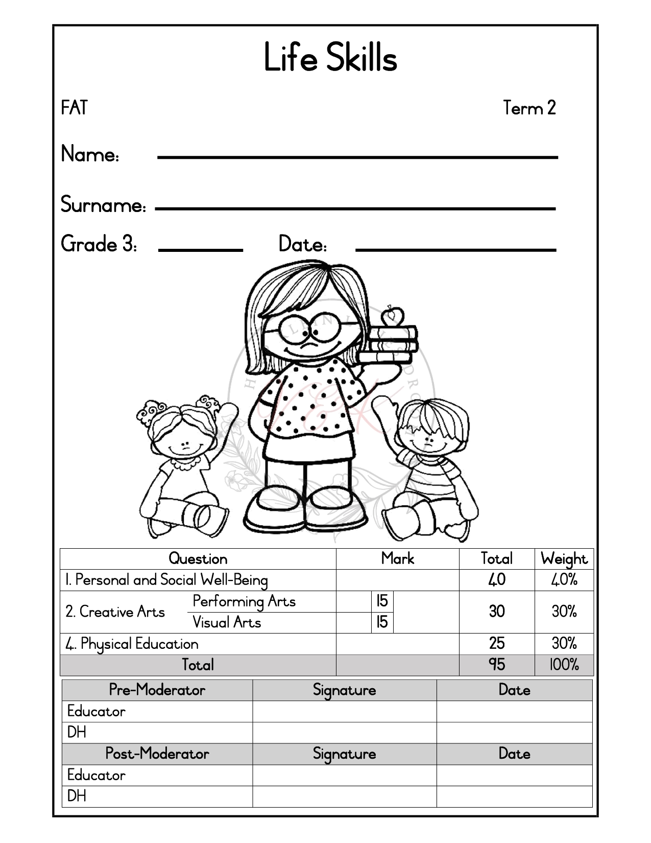 Grade 3 Life Skills Formal Assessment Task - Term 2 2025
