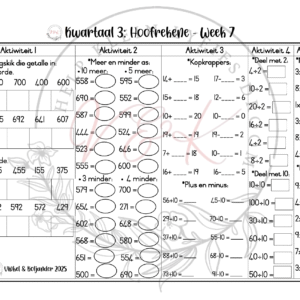 Graad 3 Hoofrekene - Kwartaal 3 2025