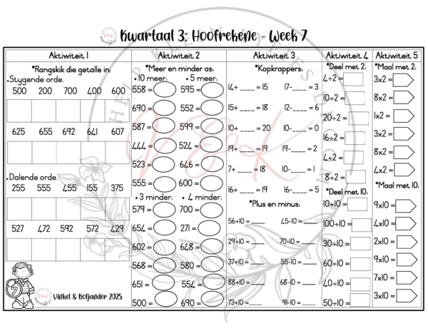 Graad 3 Hoofrekene - Kwartaal 3 2025