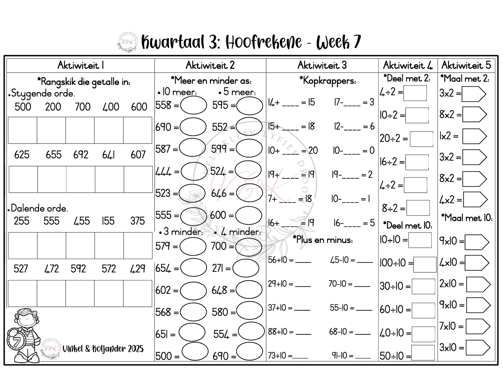 Graad 3 Wiskunde Lesbeplanning Pakket - Kwartaal 3 2025 - Image 3