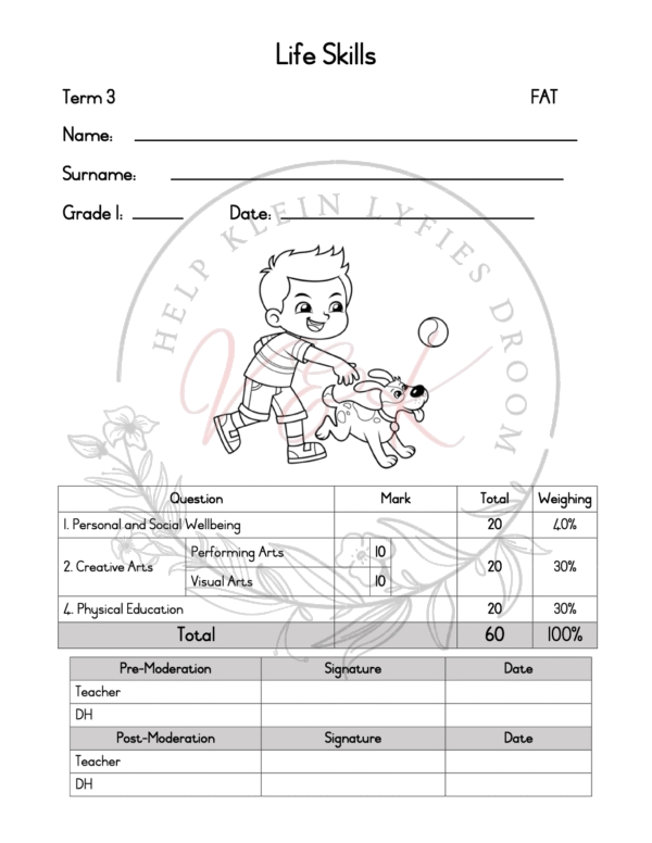 Grade 1 Life Skills Formal Assessment Task - Term 3
