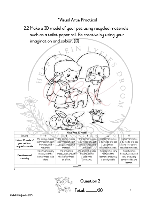 Grade 1 Life Skills Formal Assessment Task - Term 3 - Image 3