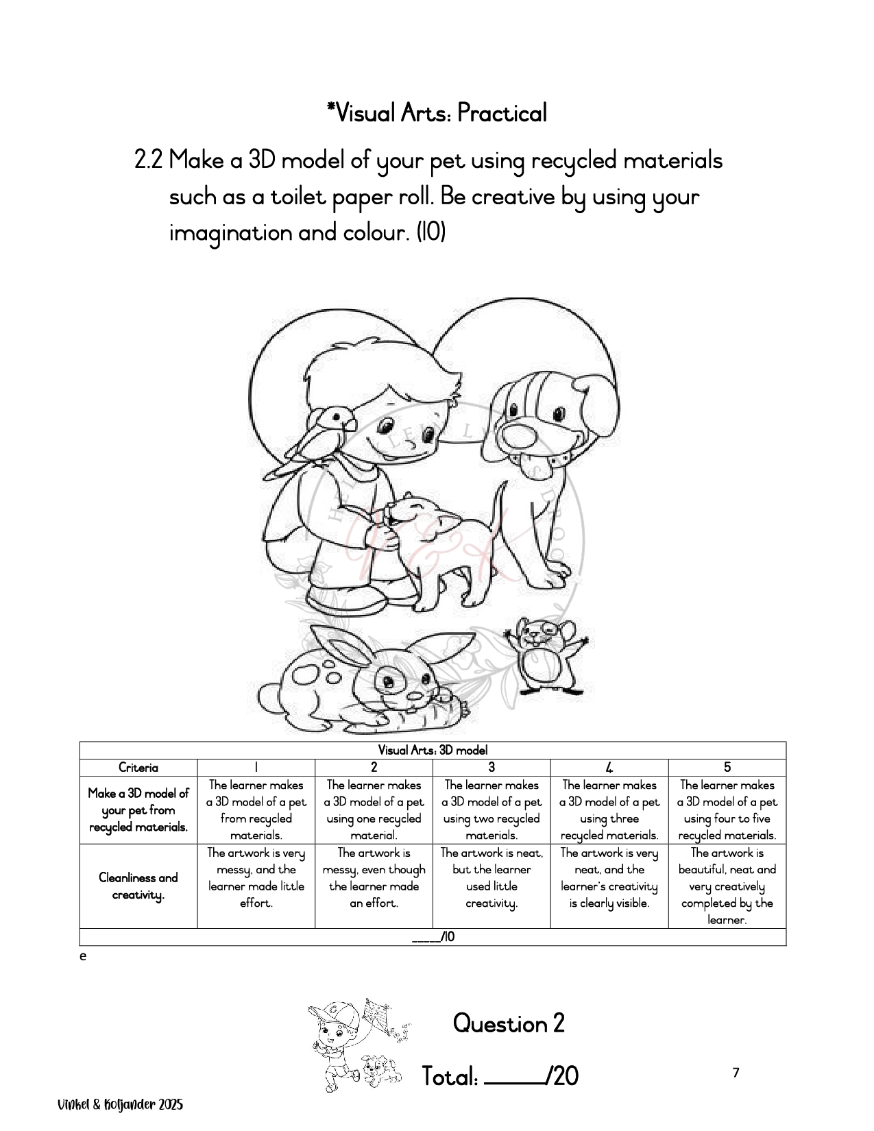 Grade 1 Life Skills Formal Assessment Task - Term 3 - Image 3