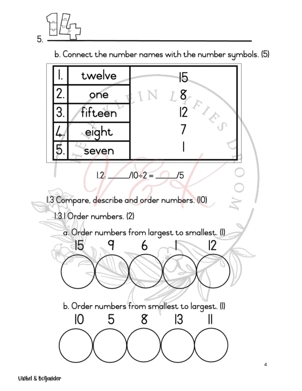 Grade 1 Mathematics Formal Assessment Task - Term 3 - Image 2