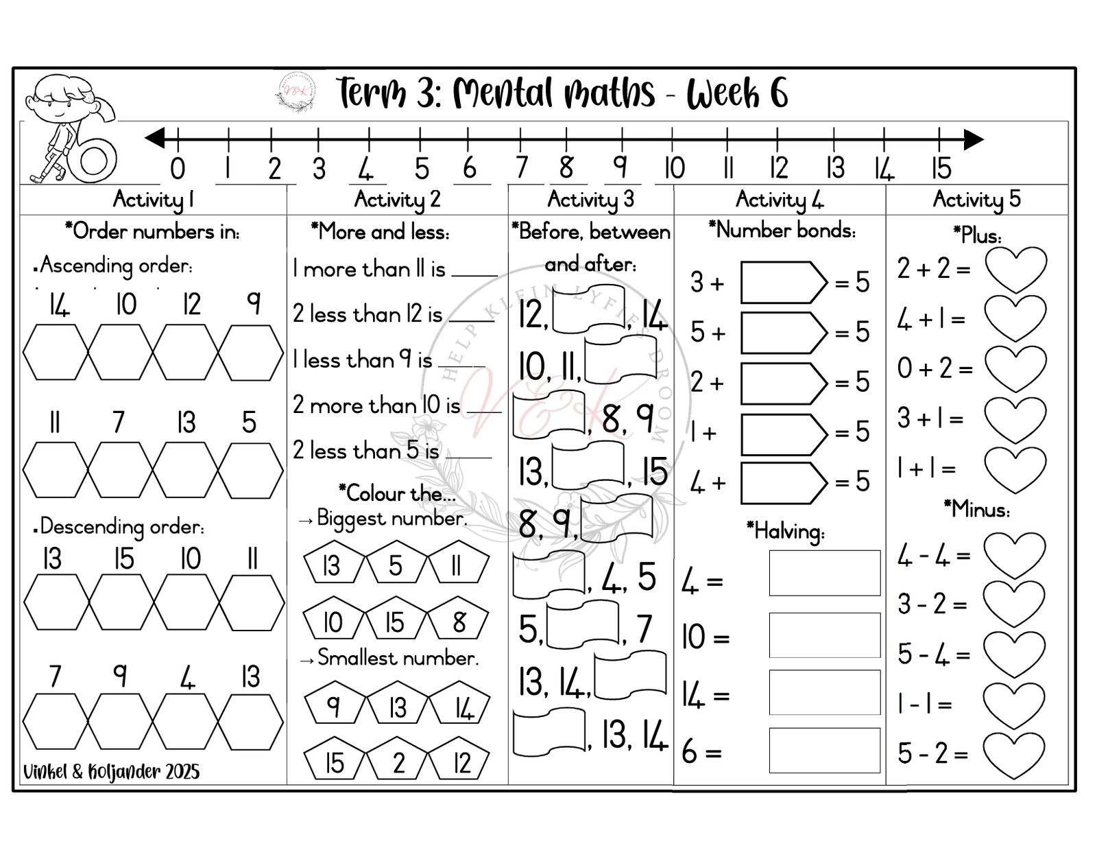 Grade 1 Mental Math's - Term 3 2025 - Image 2