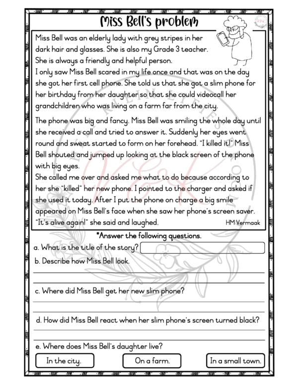 Grade 3 Comprehensions - Term 3 2025 - Image 3