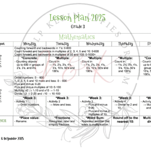 Grade 3 Mathematics Lesson Planning Package - Term 3 2025