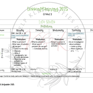 Gr. 3 Life Skills Lesson Planning - Term 3