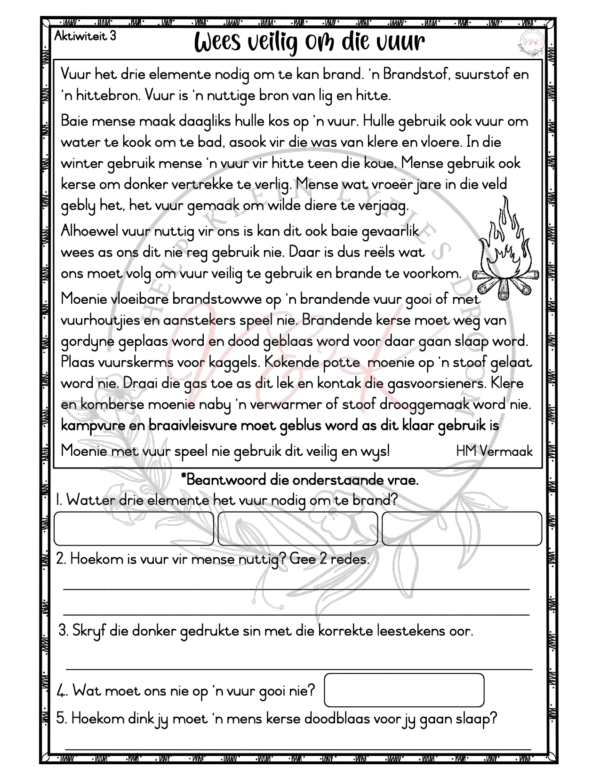 Graad 3 Afrikaans Huistaal Begripstoetse - Kwartaal 3 2025