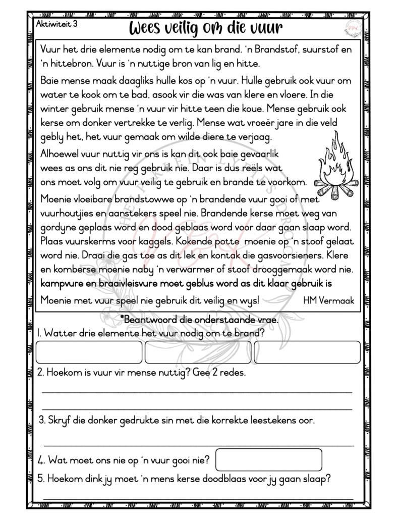 Graad 3 Afrikaans Huistaal Begripstoetse - Kwartaal 3 2025