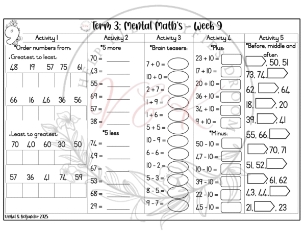 Grade 2 Mental Maths - Term 3 2025 - Image 2