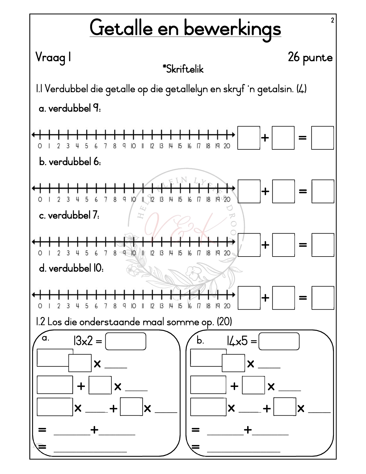Graad 2 Wiskunde Formele Assesserings Taak - Kwartaal 3 2025 - Image 5