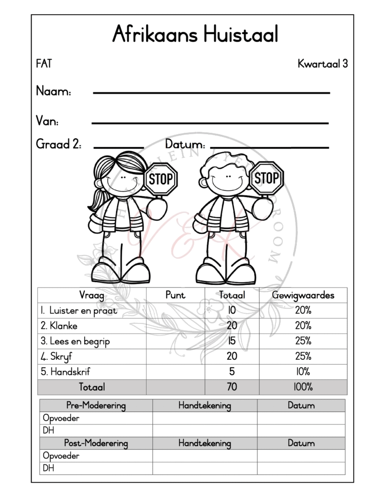 Graad 2 Afrikaans Huistaal Formele Assesserings Taak - Kwartaal 3 2025