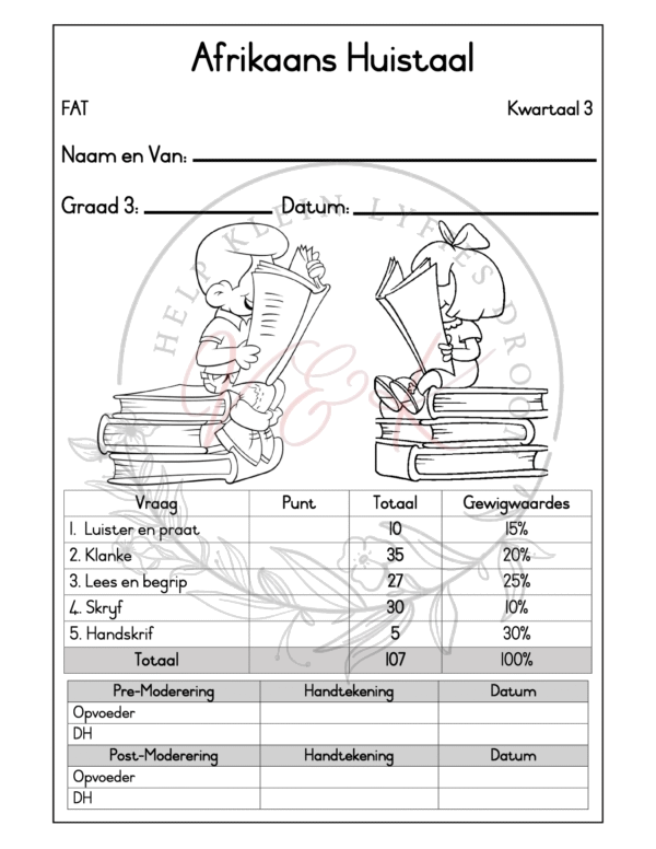 Graad 3 Afrikaans Huistaal Formele Assesserings Taak - Kwartaal 3 2025