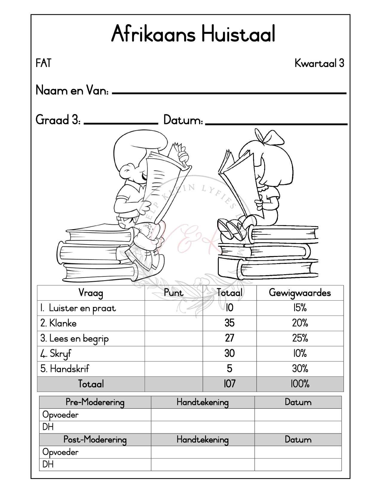 Graad 3 Afrikaans Huistaal Formele Assesserings Taak - Kwartaal 3 2025