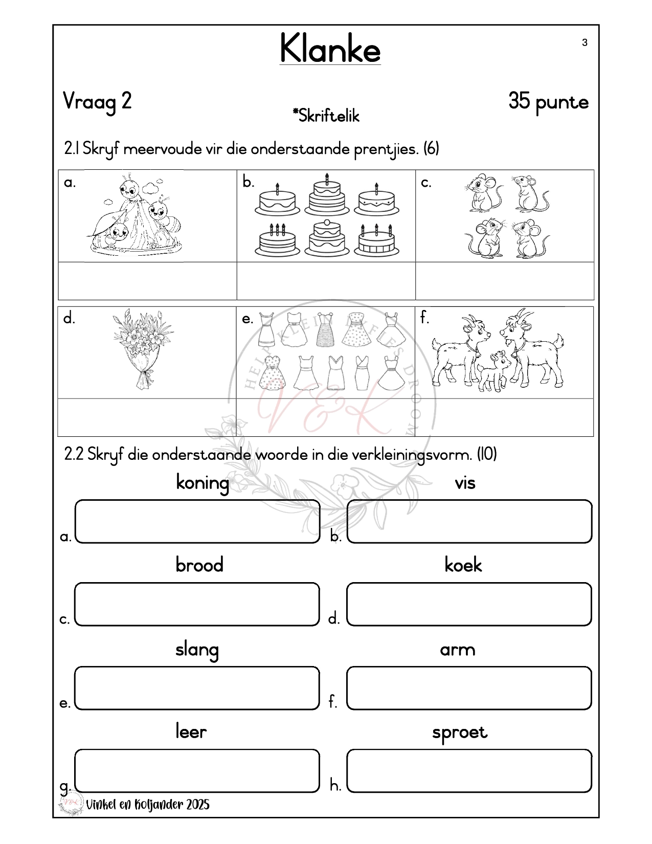 Graad 3 Afrikaans Huistaal Formele Assesserings Taak - Kwartaal 3 2025 - Image 2