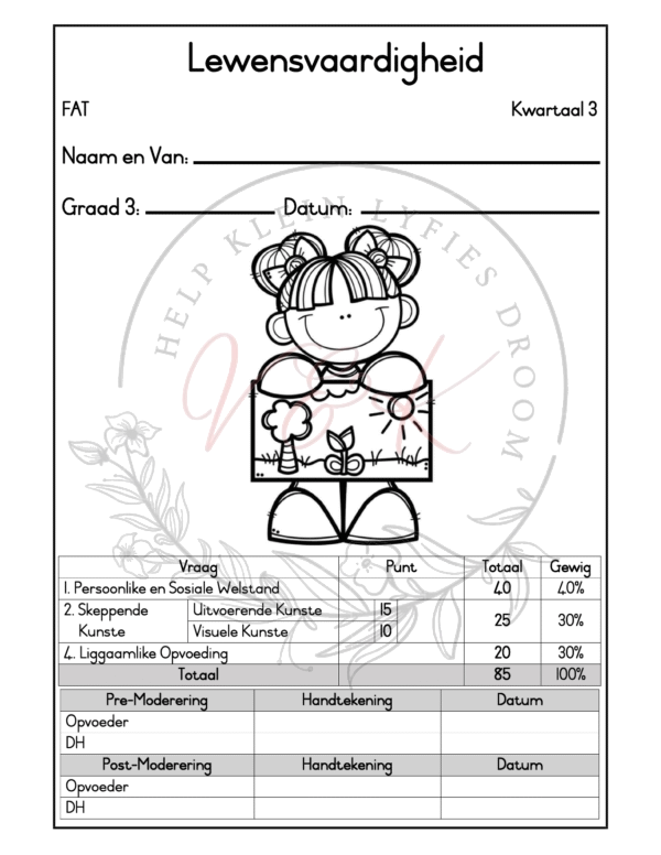 Graad 3 Lewensvaardigheid Formele Assesserings Taak - Kwartaal 3 2025