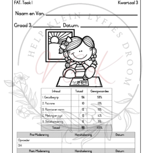 Graad 3 Wiskunde Formele Assesserings Taak - Kwartaal 3 2025