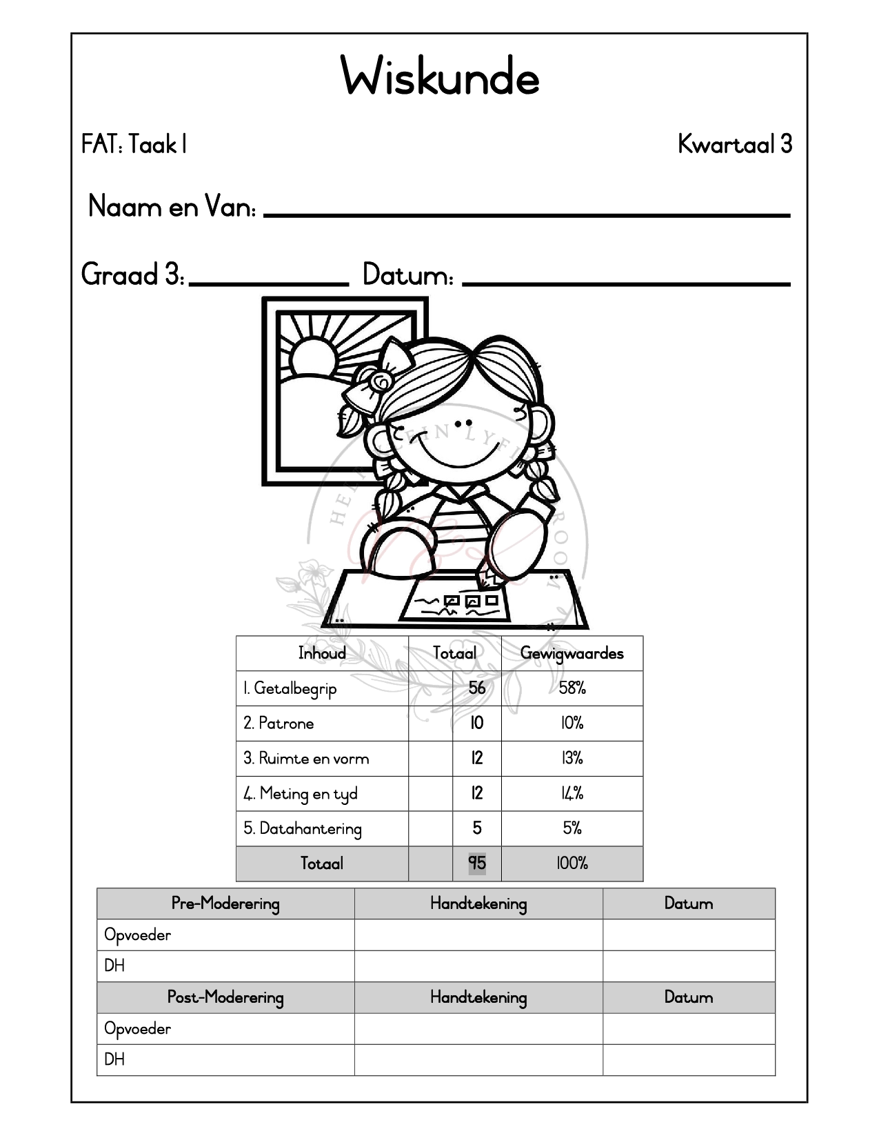 Graad 3 Wiskunde Formele Assesserings Taak - Kwartaal 3 2025