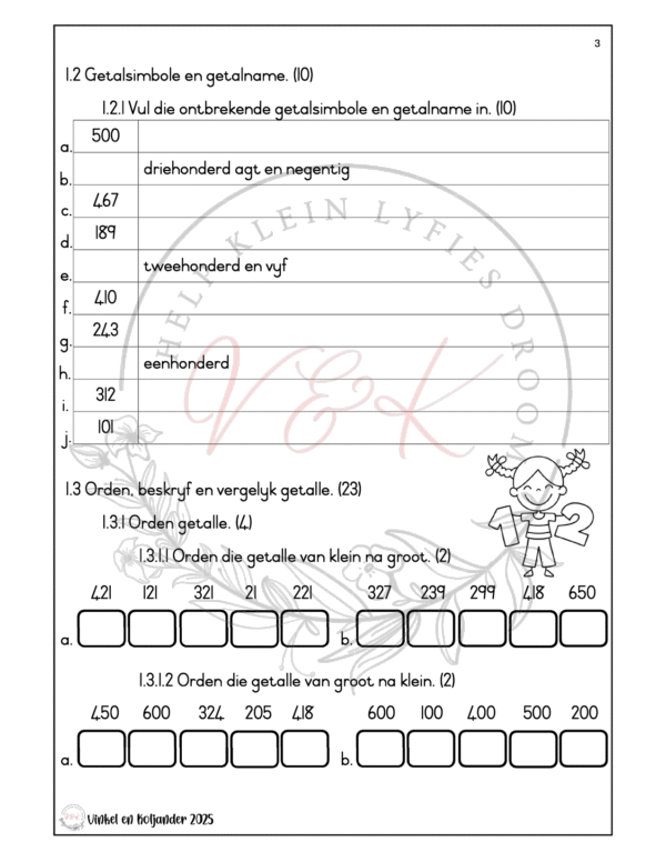 Graad 3 Wiskunde Formele Assesserings Taak - Kwartaal 3 2025 - Image 2