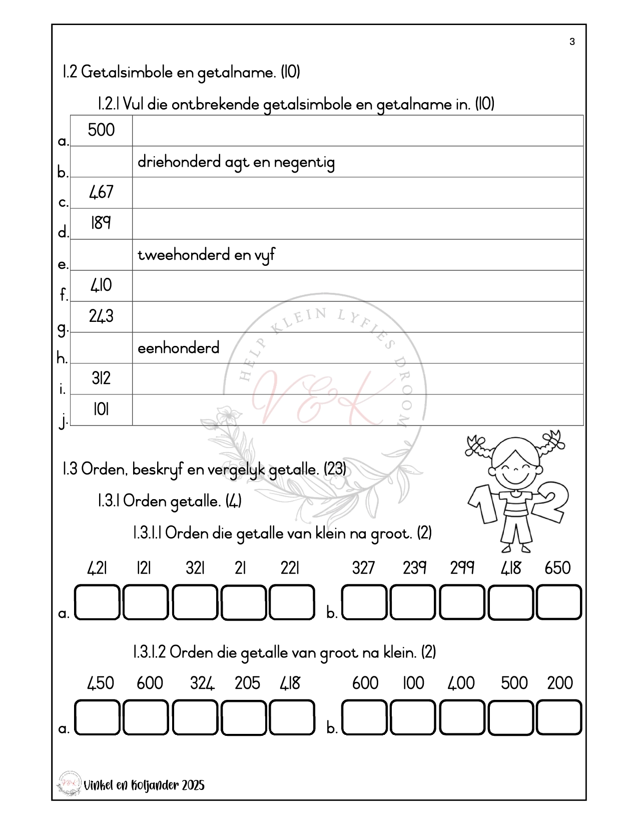 Graad 3 Wiskunde Formele Assesserings Taak - Kwartaal 3 2025 - Image 2