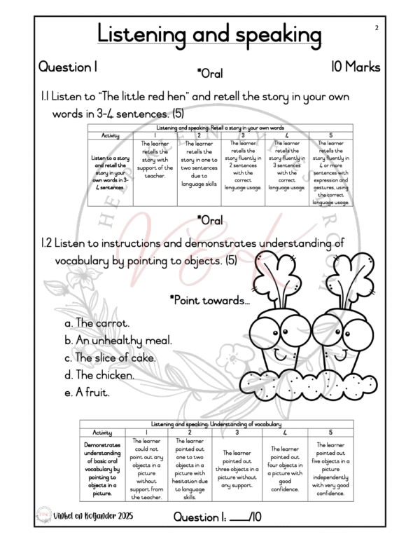 Grade 2 English First Additional Language Formal Assessment Task - Term 3 2025 - Image 2