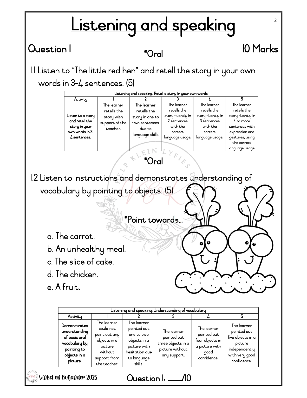 Grade 2 English First Additional Language Formal Assessment Task - Term 3 2025 - Image 2