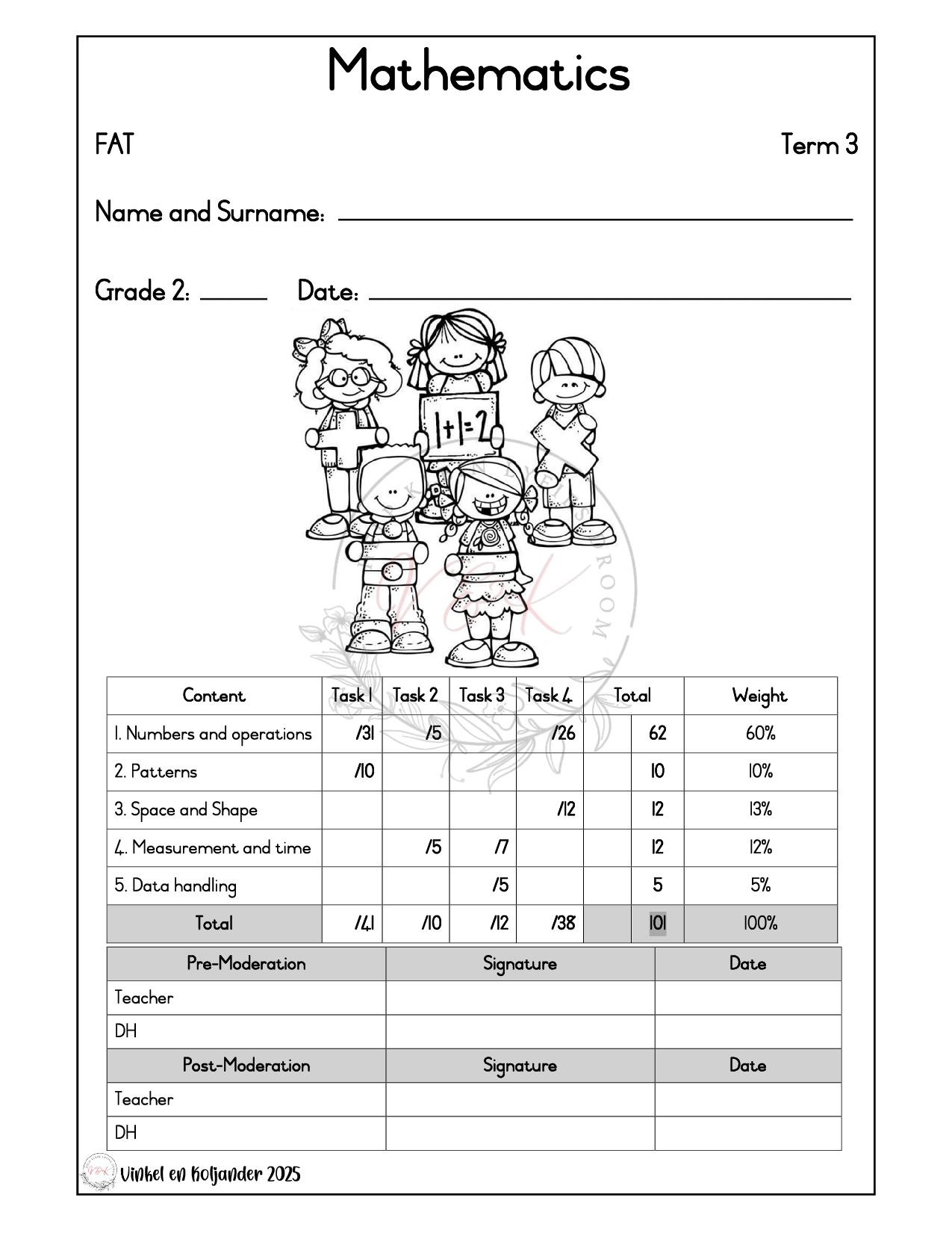 Grade 2 Mathematics Formal Assessment Task – Term 3 2025 - Vinkel ...