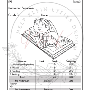 Grade 3 English First Additional Language Formal Assessment Task - Term 3 2025
