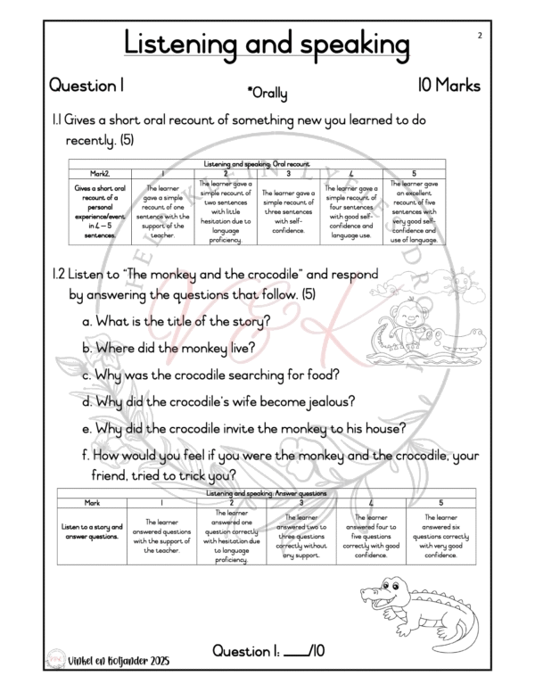 Grade 3 English First Additional Language Formal Assessment Task - Term 3 2025 - Image 2