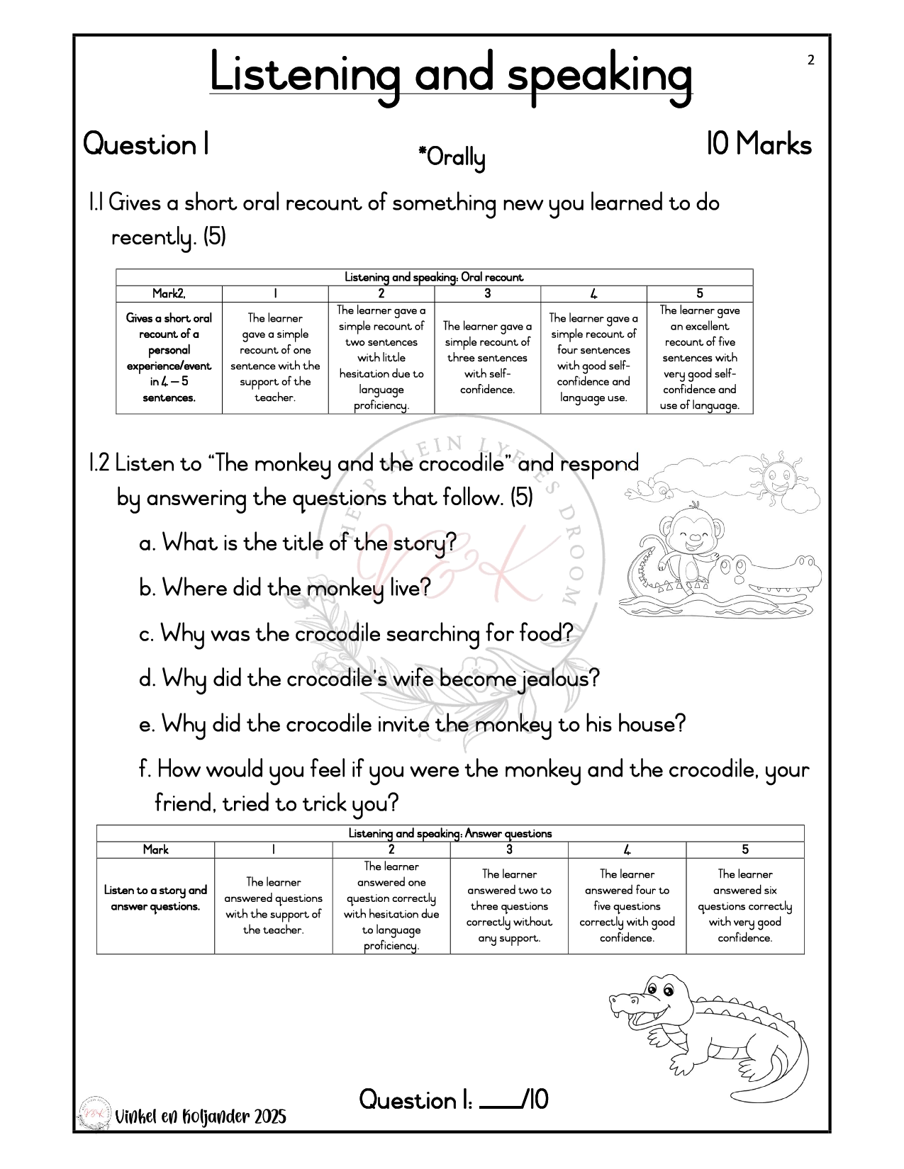 Grade 3 English First Additional Language Formal Assessment Task - Term 3 2025 - Image 2