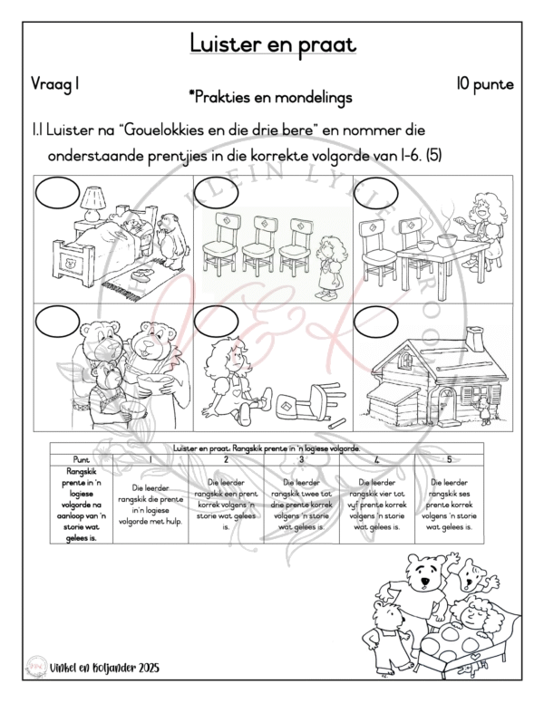 Graad 1 Afrikaans Huistaal Formele Assesserings Taak - Kwartaal 4 2025 - Image 2