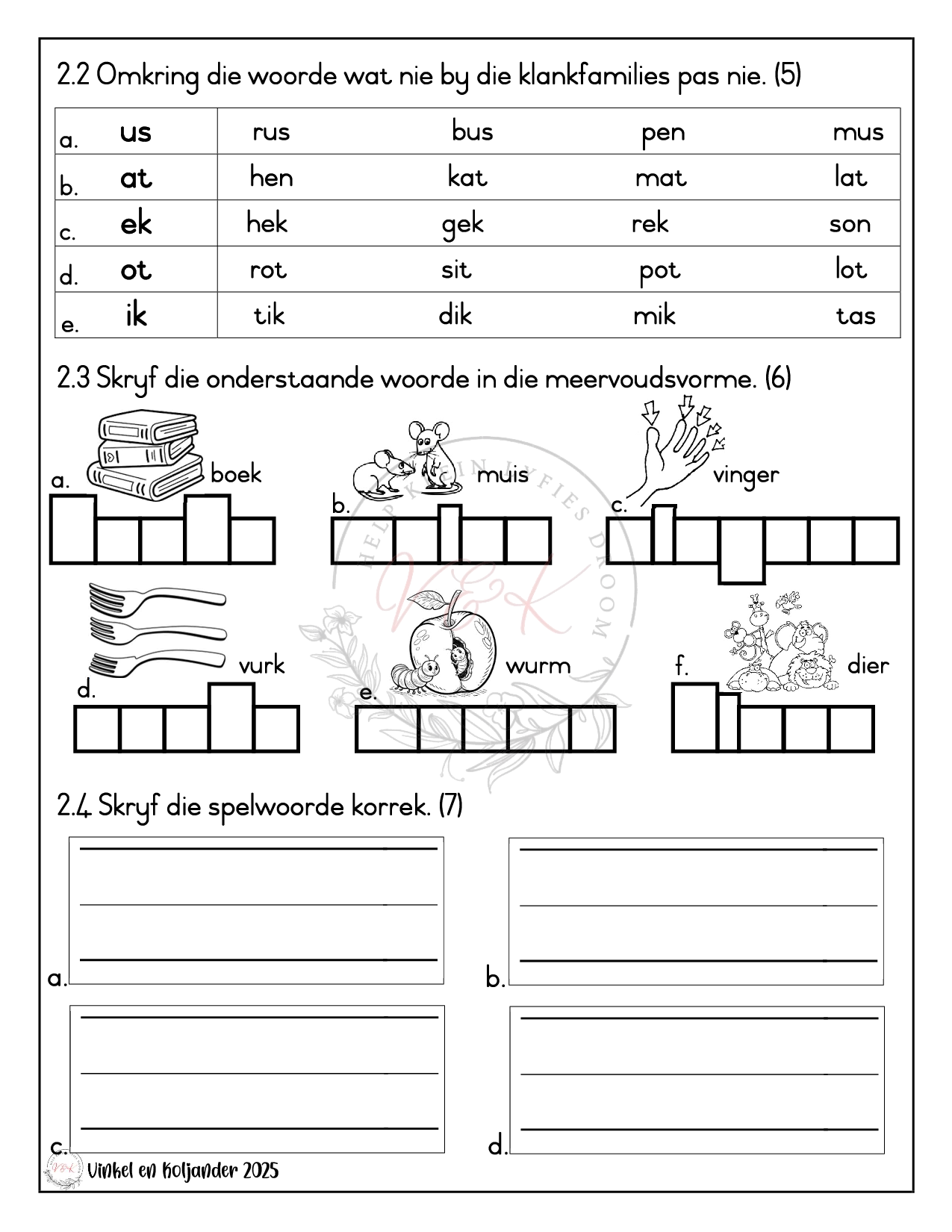 Graad 1 Afrikaans Huistaal Formele Assesserings Taak - Kwartaal 4 2025 - Image 3