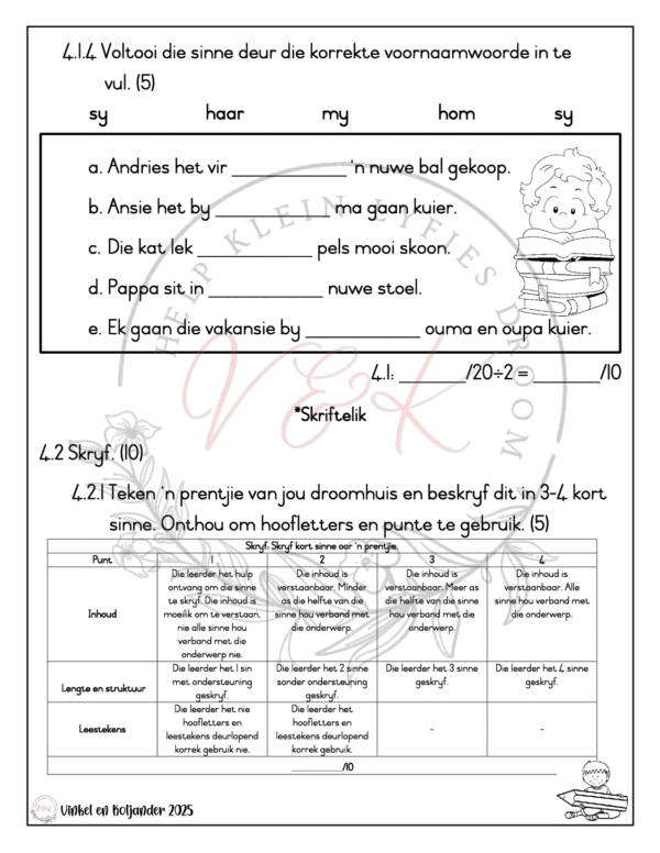 Graad 1 Afrikaans Huistaal Formele Assesserings Taak - Kwartaal 4 2025 - Image 4