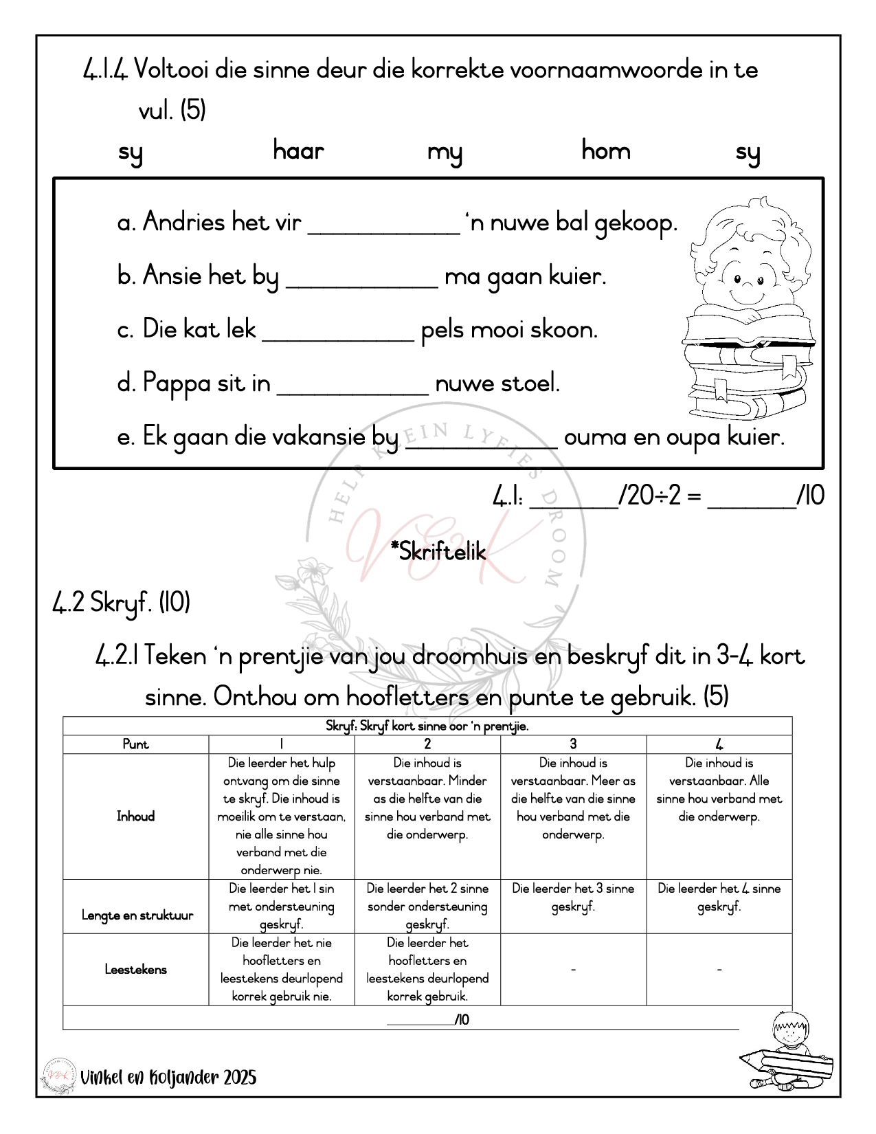 Graad 1 Afrikaans Huistaal Formele Assesserings Taak - Kwartaal 4 2025 - Image 4