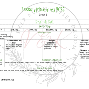 Grade 3 English First Additional Language Lesson Planning Package - Term 4