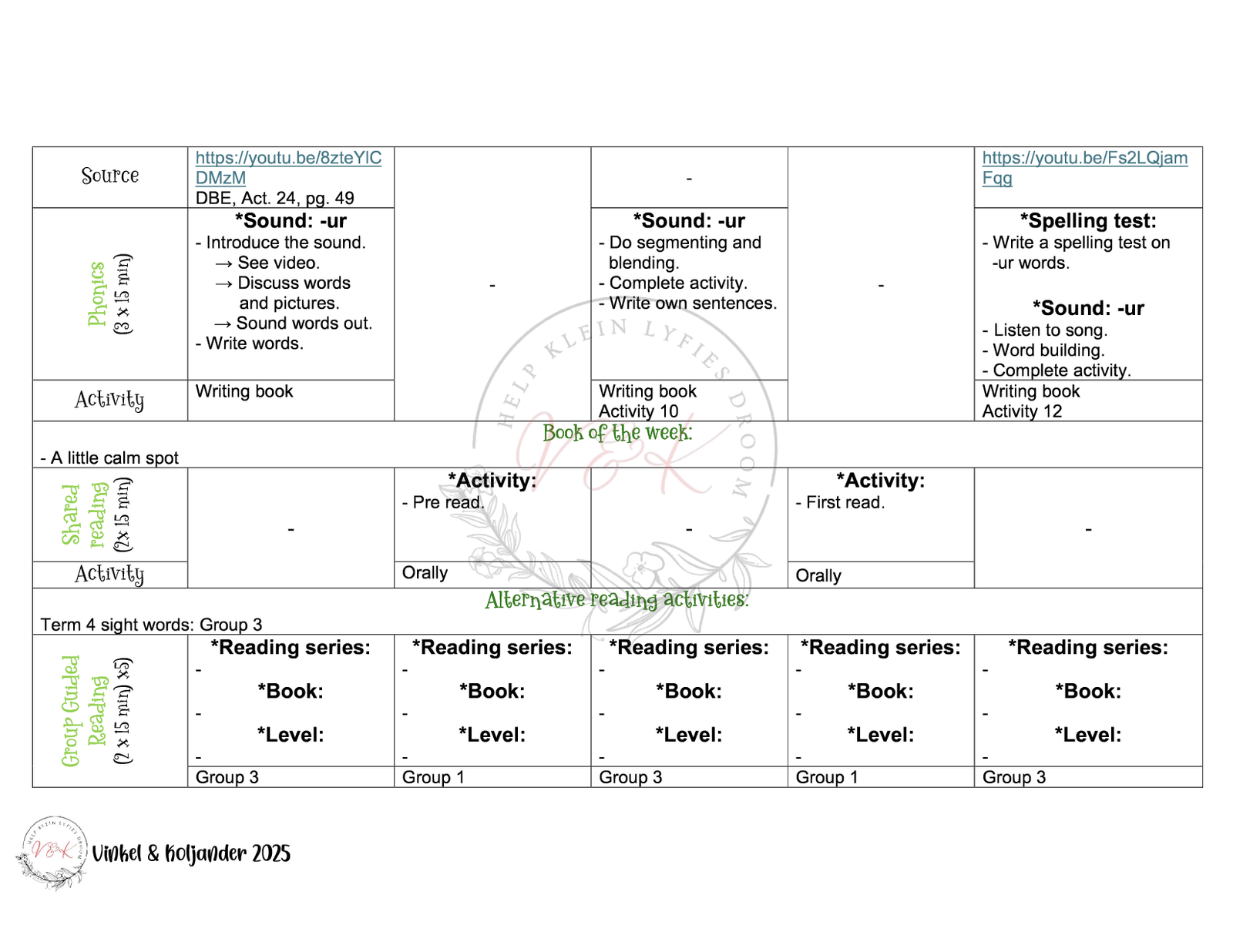Grade 3 English First Additional Language Lesson Planning Package - Term 4 - Image 2