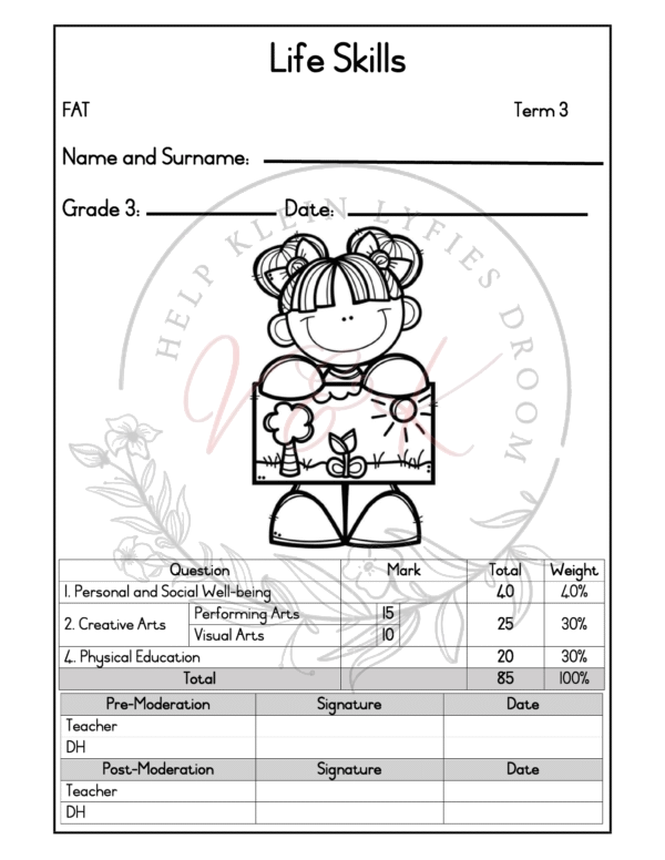 Grade 3 Life Skills Formal Assessment Task - Term 3 2025